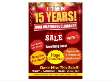 Huge Warehouse Clearance Flyers