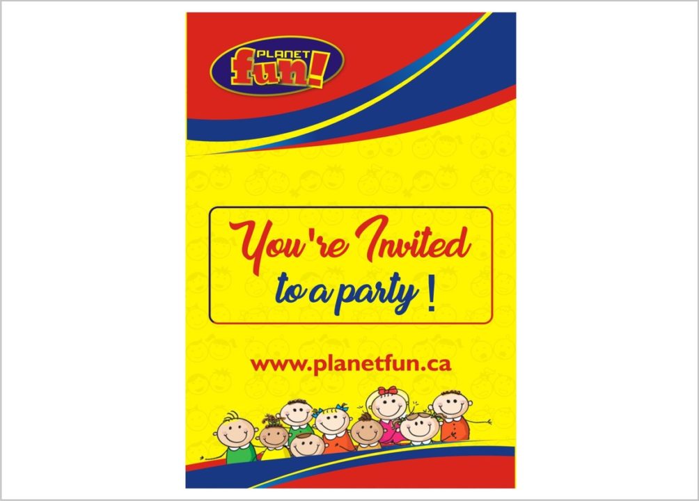 Planet Fun Party Invite Flyers